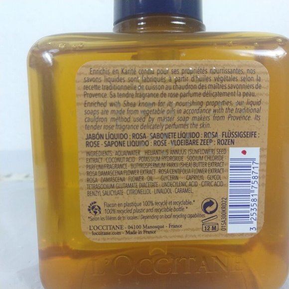 L'OCCITANE Shea Extract Rose Hand & Body Liquid Soap 300ML NEW - Picture 3 of 4